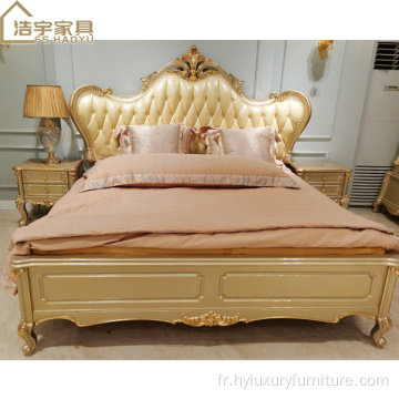 Lit king size en bois de meubles de chambre à coucher de style américain de luxe